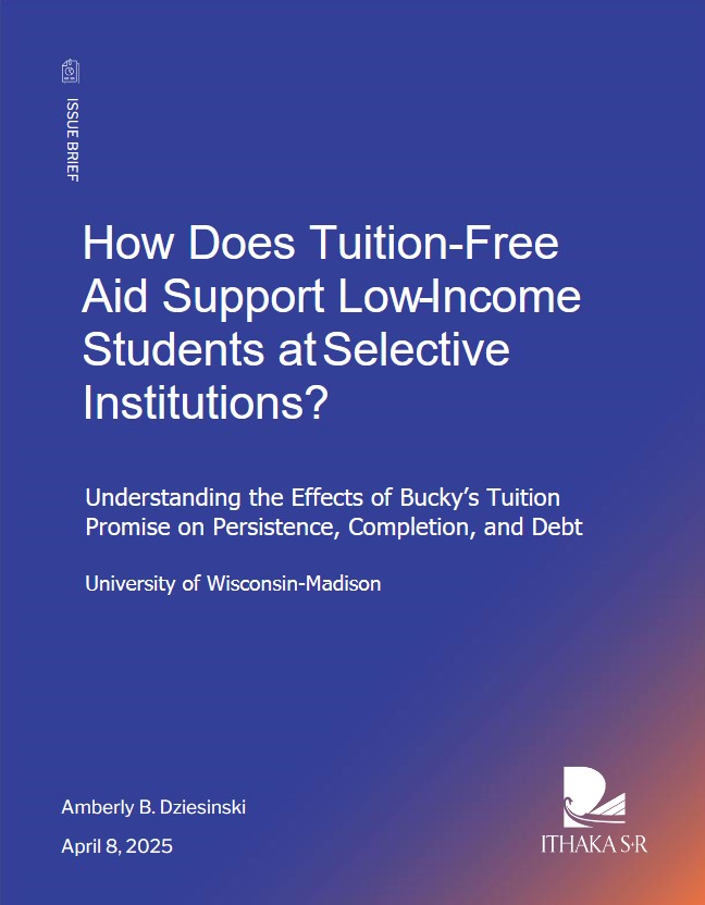 The cover of a report called How Does Tuition-Free Aid Support Low-Income Students at Selective Institutions?