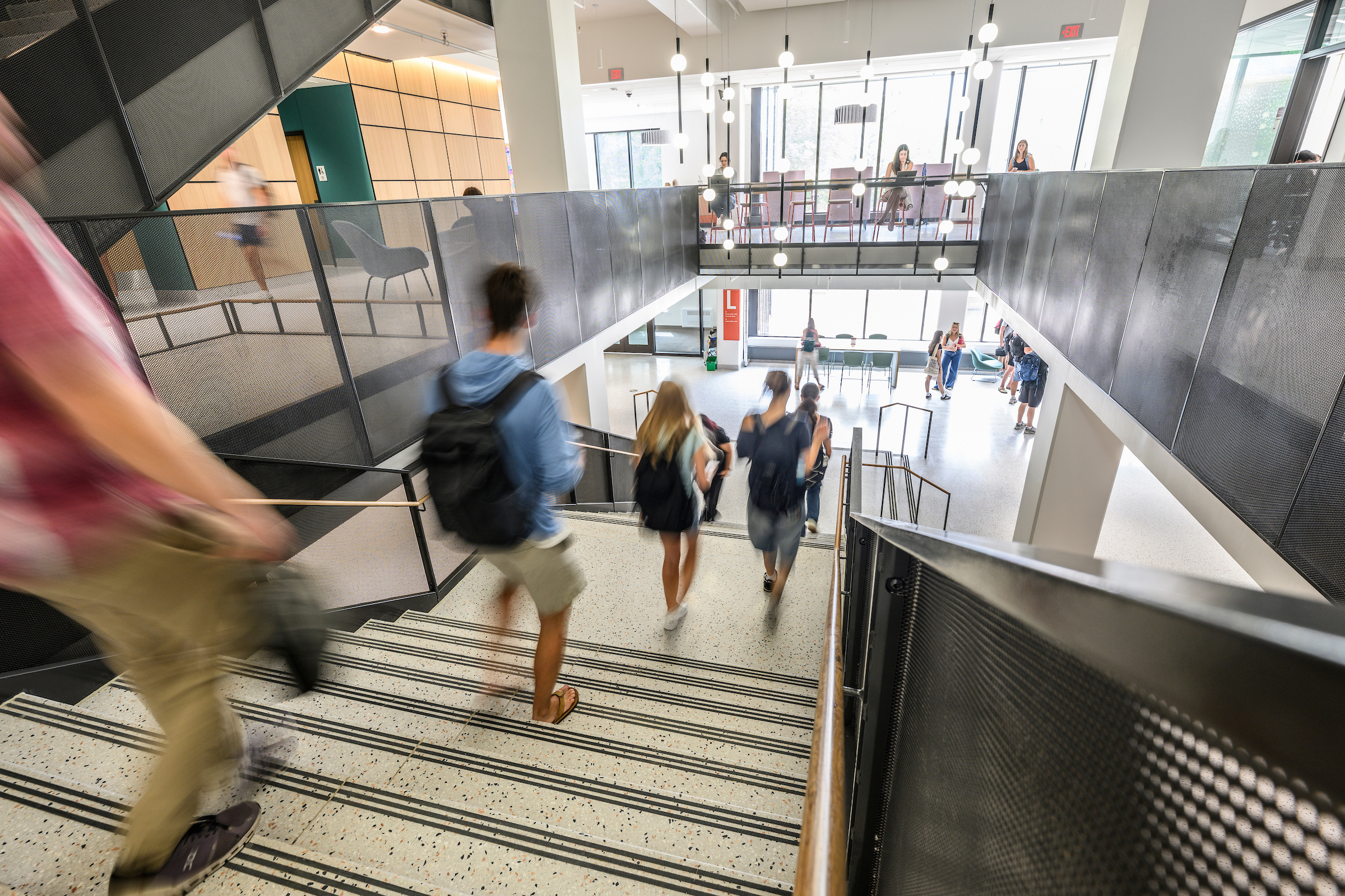 Students move through the newly opened Irving and Dorothy Levy Hall in August 2026.